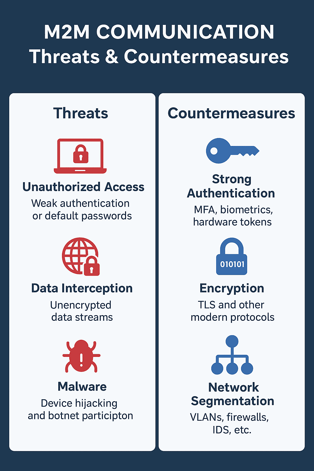 Infographic of M2M Threats and Countermeasures