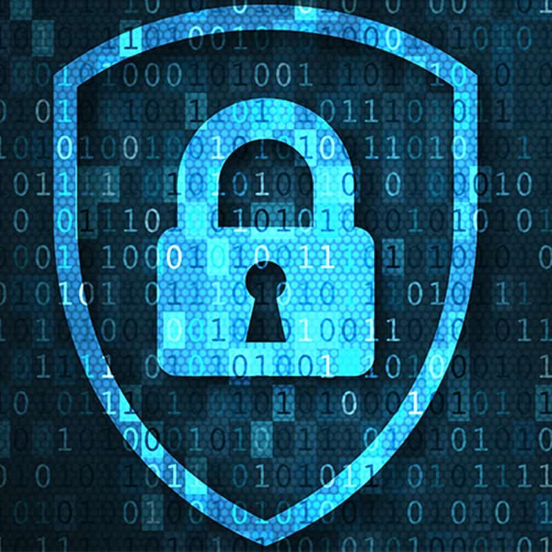 Cybersecurity Shield with Lock